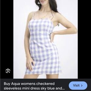 Blue and white plaid dress from brand aqua! Size xs with tie in the back!